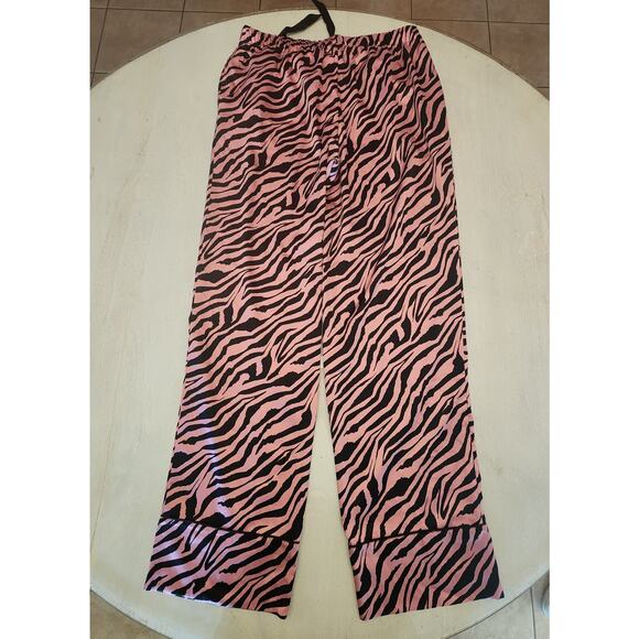 Victoria's Secret Women's Pajamas Pants SZ Medium Zebra Stripes Sateen - Picture 3 of 6